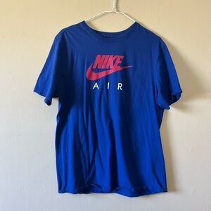 Nike Blue T-Shirt with Red Logo